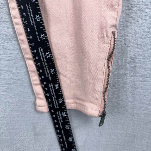 Lucky Brand Lolita Skinny Utility Jeans Ankle Zip Womens Peach Pink Size 6/28 - Picture 9 of 11